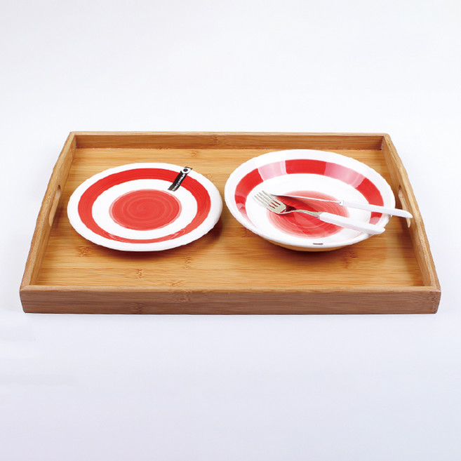 리빙엠 우드 사각 대나무 트레이 LC-389, 1개