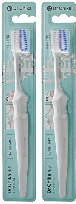 닥터치카 치과 펜그립 칫솔 4.0, 1개입, 2개