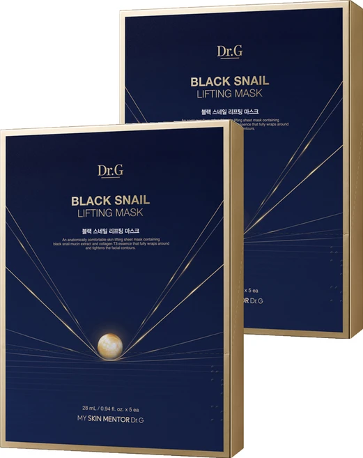 닥터지 블랙 스네일 리프팅 마스크, 5개입, 2개 - 쿠팡