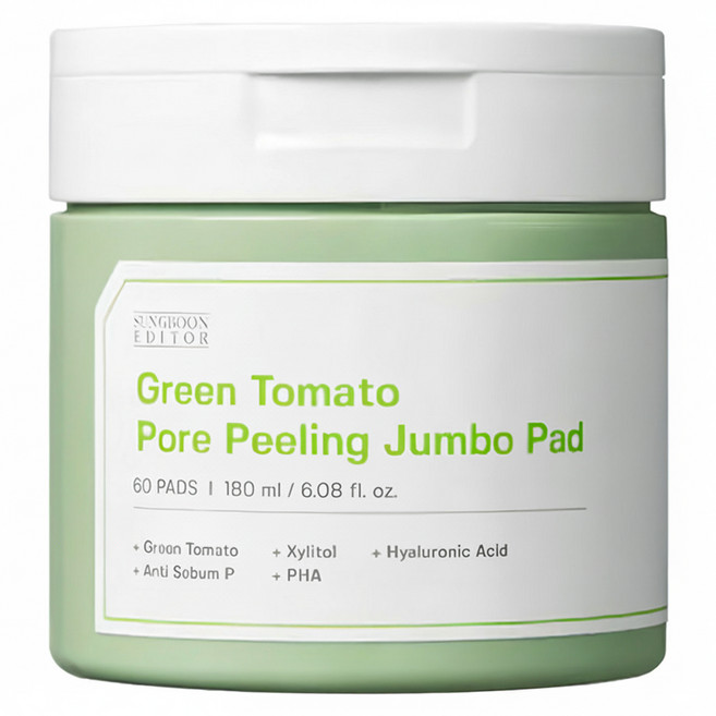 SUNGBOON EDITOR 綠番茄毛孔去角質棉片 180ml, 60入, 1組