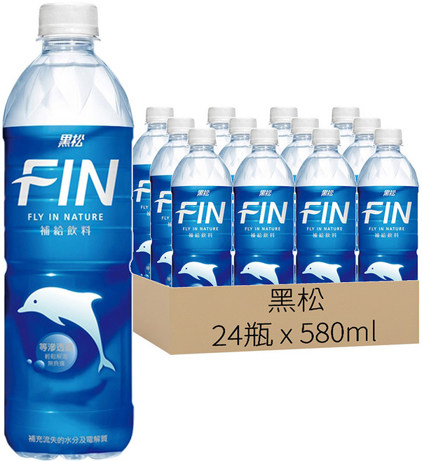 黑松 FIN 補給飲料, 580ml, 24瓶