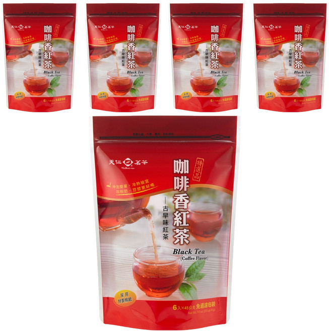 天仁茗茶 咖啡香紅茶 古早味紅茶, 45g, 6包, 5袋