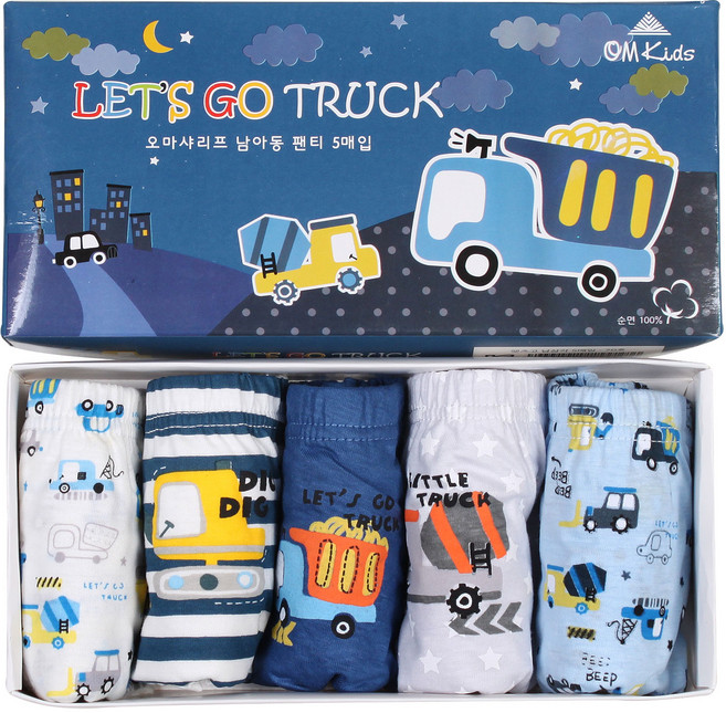 캐릭토피아 키즈라인 남아용 렛츠고 삼각팬티 5p