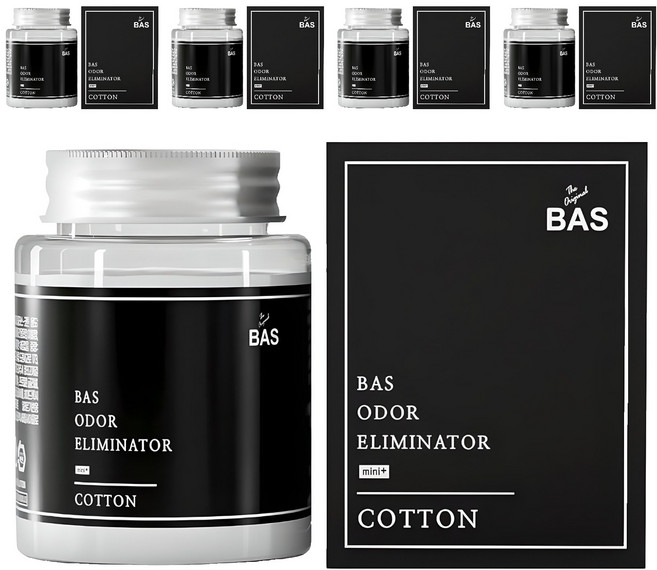 BAS 미니 플러스 생활 탈취제 코튼향 본품, 160g, 5개
