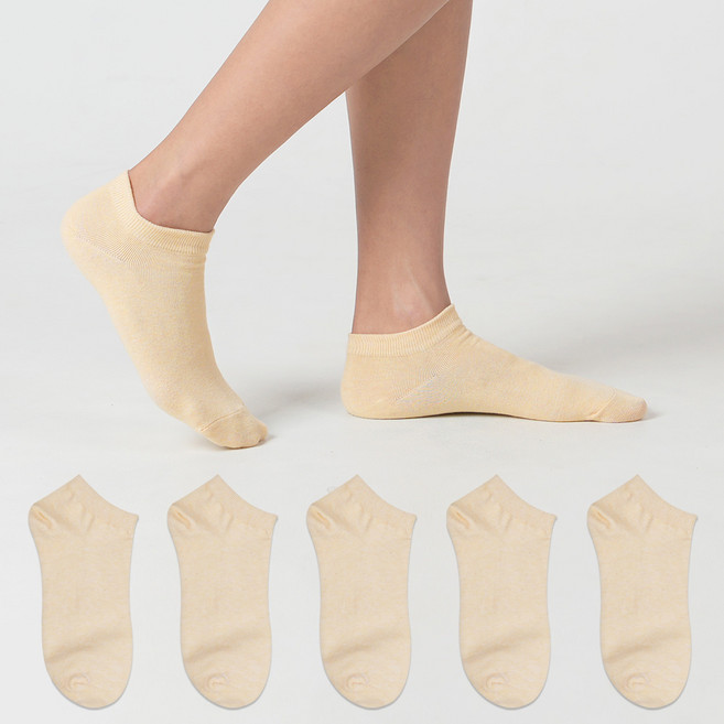 노디자인 프리미엄 컬러 구성 발목 양말 무지 5켤레