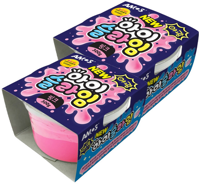 아모스 아이슬라임, 야광핑크, 300g, 2개
