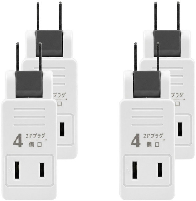 Kinyo 日式轉向四面插 83 x 28 x 25mm, 8.3cm, 白色, 4個