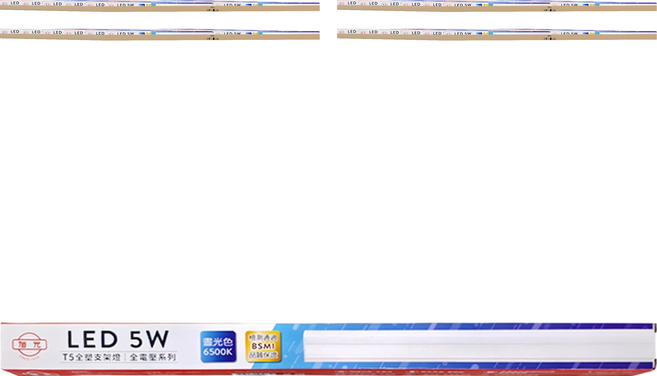 旭光 LED T5 一體成型支架燈 5W LXS5W/865/U/120/P/BAT 1尺 6500K, 晝光色, 80個