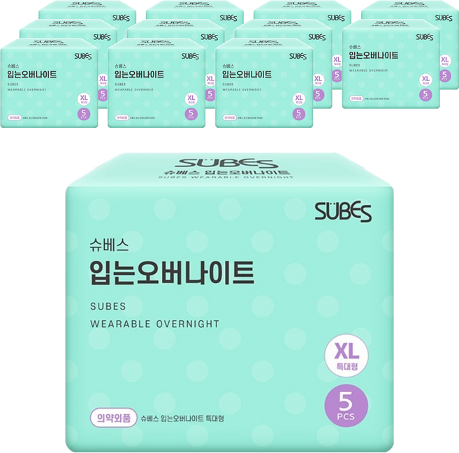 슈베스 입는 오버나이트, 5개입, 12개