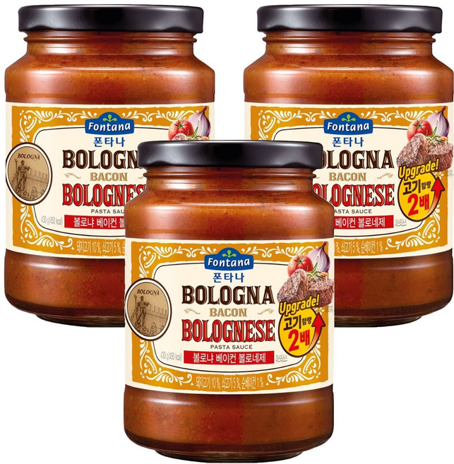 폰타나 볼로냐 베이컨 볼로네제 파스타소스, 430g, 3개