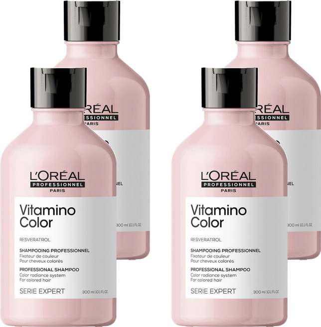 L'OREAL PROFESSIONNEL 巴黎萊雅PRO 台灣公司貨 飽和護色洗髮精, 300ml, 4瓶