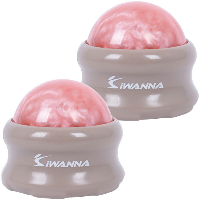 아이워너 핸드 마사지볼 지압볼, 2개, 코랄 + 스모크베이지