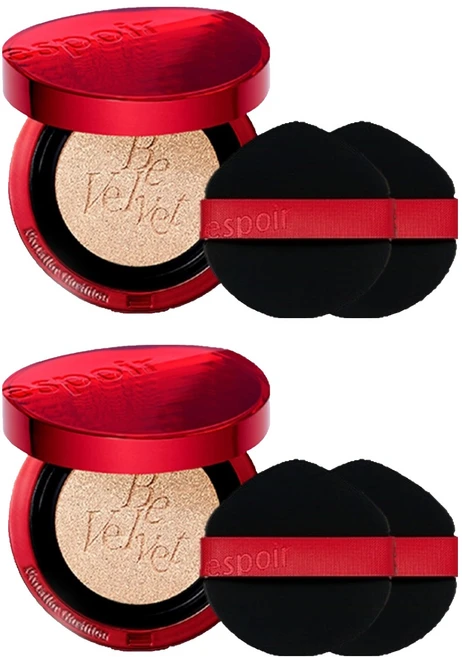 에스쁘아 프로테일러 비벨벳 커버 쿠션 파운데이션 뉴클래스 본품 13g +퍼프 세트, 21호 아이보리, 2개 - 쿠팡