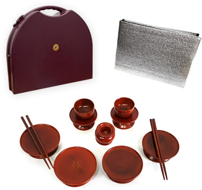 남원목기 즐거운집 성묘용 물푸레 통원목 휴대용 제기 13p 세트, 1세트