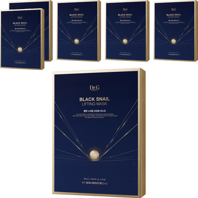 닥터지 블랙 스네일 리프팅 마스크, 5개입, 6개