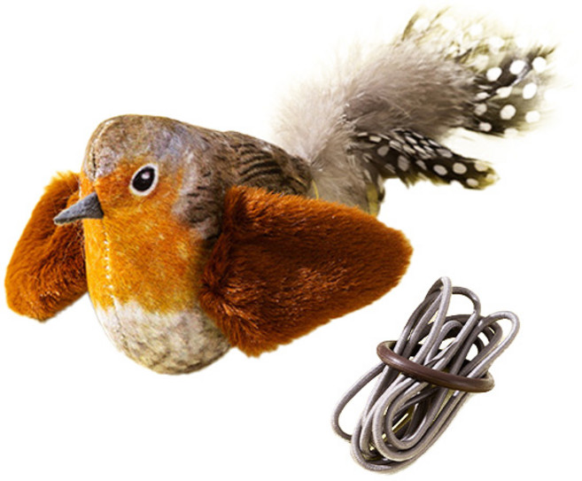 티티펫 고양이 소리나는 새 장난감 참새, 브라운, 1개