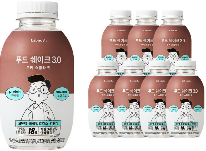 랩노쉬 푸드쉐이크 3.0 쿠키쇼콜라, 50g, 8개