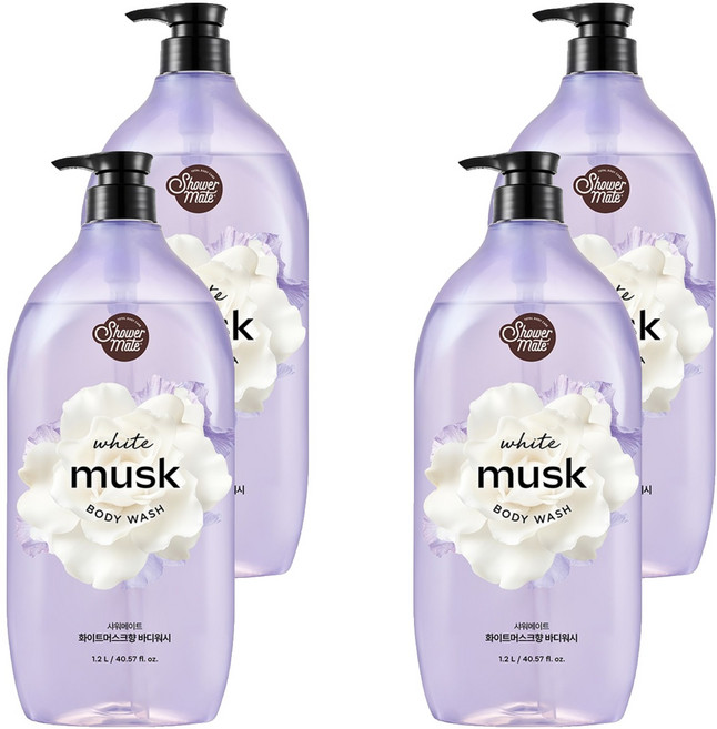 Shower mate 沐浴乳 白麝香款, 1.2L, 4個