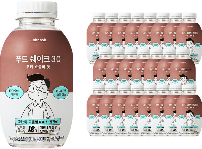 랩노쉬 푸드쉐이크 3.0 쿠키쇼콜라, 50g, 24개