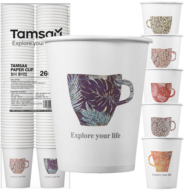 탐사 고평량 종이컵 260ml, 100개입, 1개