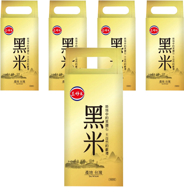 三好米 黑糯糙米, 1.2kg, 5包