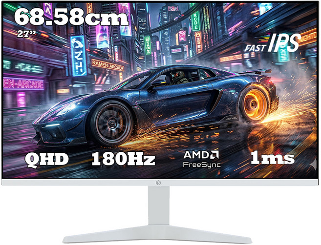 픽셀아트 QHD Fast IPS 180Hz 게이밍 모니터 화이트, 68.58cm, PAQ2718W(일반)
