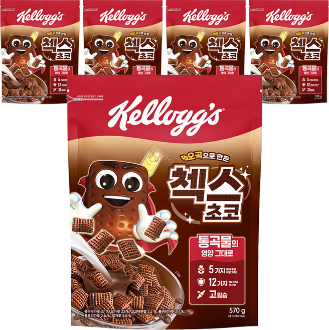 첵스초코 오곡으로 만든 시리얼, 570g, 5개