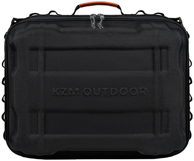 KZM OUTDOOR 工業風硬殼旅行收納箱, 黑色, 2層, 1個
