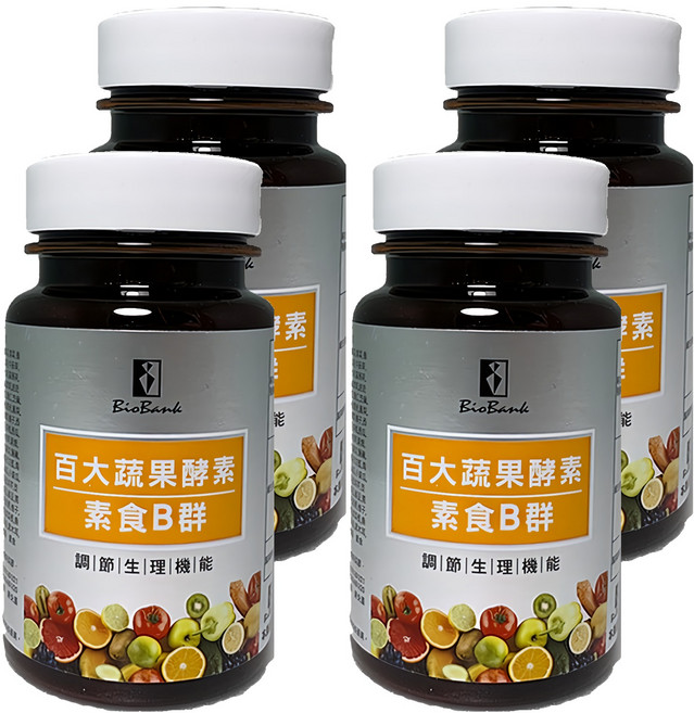 BioBank 大金宏醫 百大蔬果酵素素食B群, 30顆, 4瓶