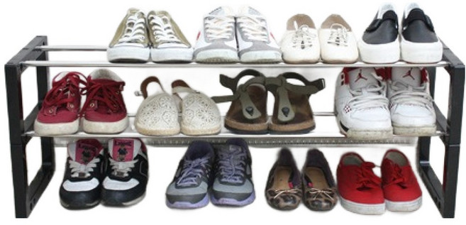 가쯔 신발 정리대 3단 92cm, 블랙, 1개