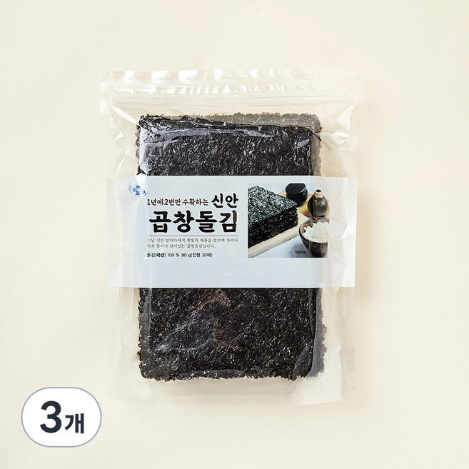 씨위드스낵 신안 곱창 돌김 30매, 90g, 1개입, 3개