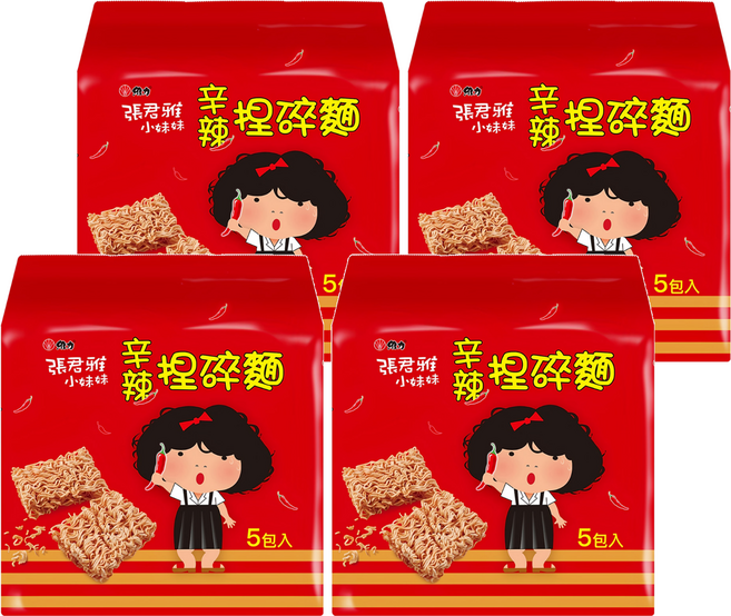 維力 張君雅小妹妹 辛辣捏碎麵, 200g, 4袋