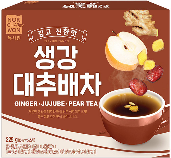 녹차원 생강대추배차 스틱, 15g, 15개입, 1개