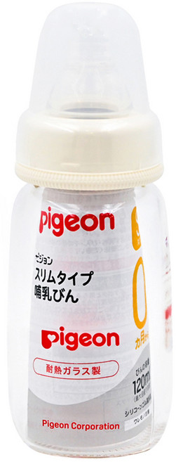 pigeon 貝親 一般口徑玻璃奶瓶 新生兒適用, 120ml, 1個