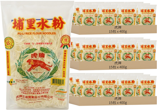 TIGER FOOD 虎牌 埔里水粉 中粗, 400g, 45包
