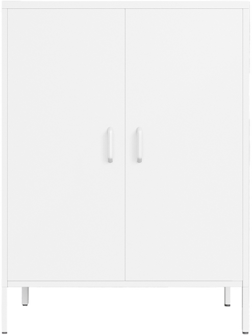 Habity 現代簡約雙門收納鐵櫃, 白色