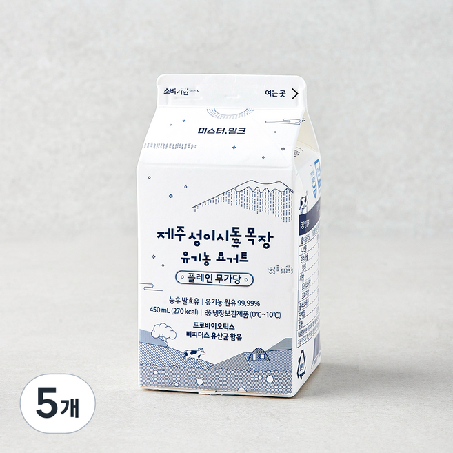 제주성이시돌목장 요거트, 450ml, 5개