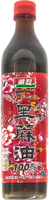 順發油品 冷壓黑麻油, 520ml, 1瓶
