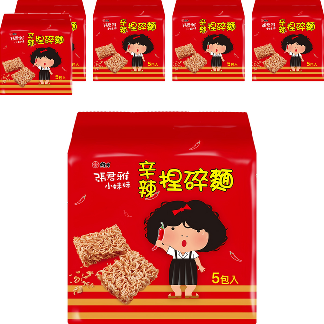 維力 張君雅小妹妹 辛辣捏碎麵, 200g, 6袋