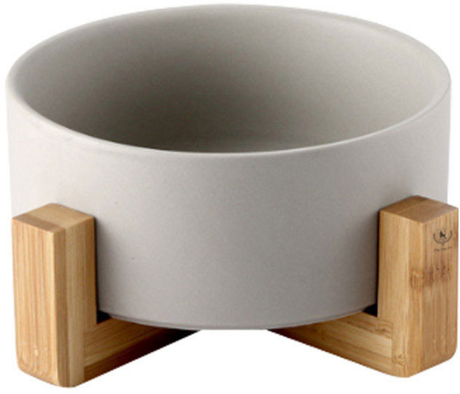 딩동펫 반려동물 모던 세라믹 식기, 그레이, 1개