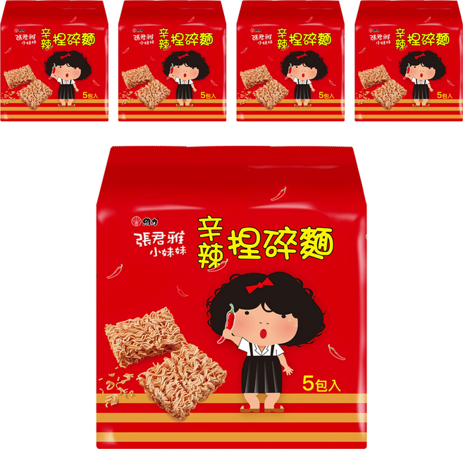 維力 張君雅小妹妹 辛辣捏碎麵, 200g, 5袋
