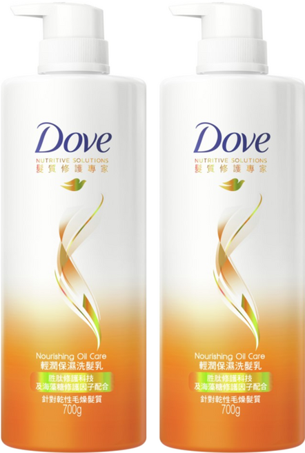 Dove 多芬 洗髮乳 輕潤保濕, 700g, 2瓶