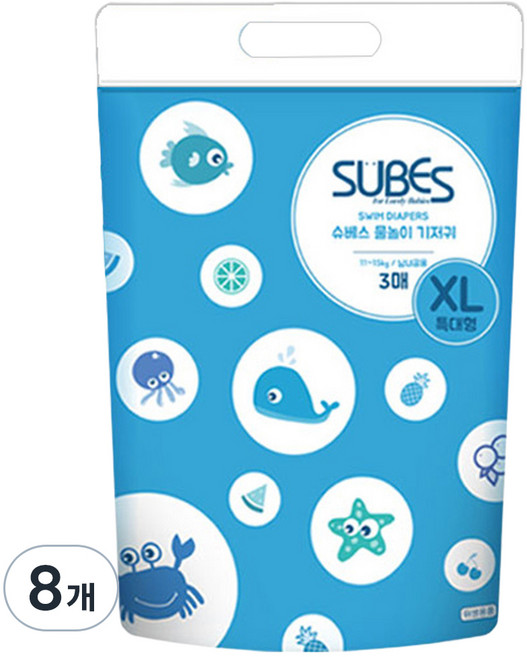 SUBES 玩水褲型尿布 男女通用 3入, 特大號(XL), 24張
