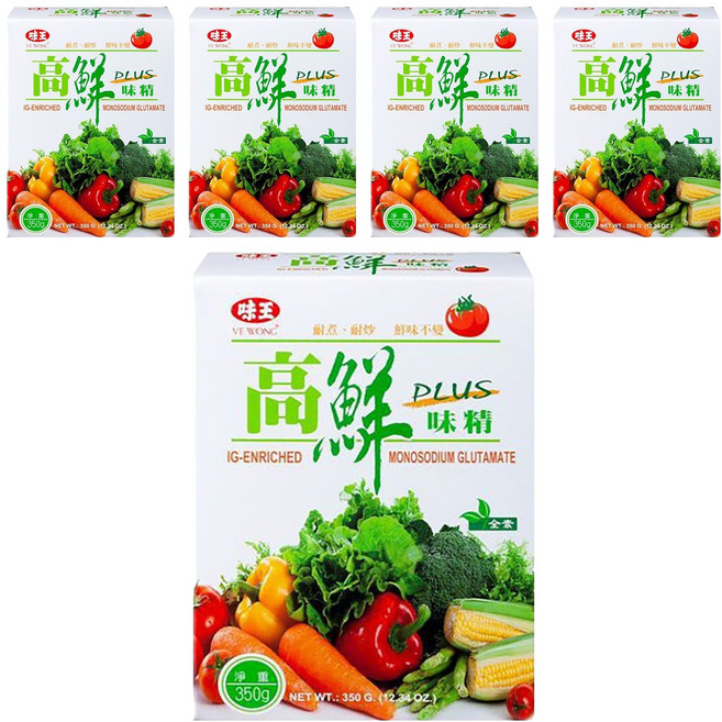 味王 高鮮PLUS味精, 350g, 5盒