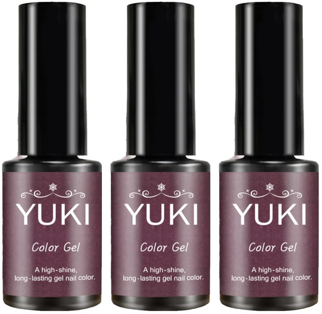YUKI 彩色凝膠, 84號 亮片酒紅色, 5g, 3個