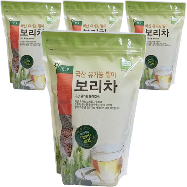 청오건강 유기농 발아 보리차, 500g, 1개입, 4개