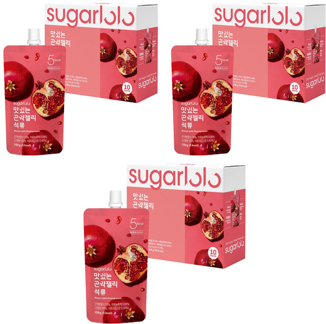 슈가로로 맛있는 곤약젤리 석류 10개입, 150g, 3개