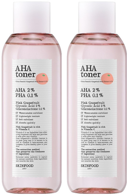 스킨푸드 핑크자몽 아하 토너, 200ml, 2개
