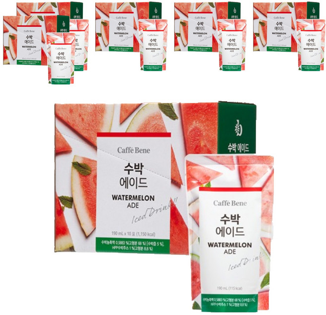 카페베네 수박에이드, 190ml, 60개