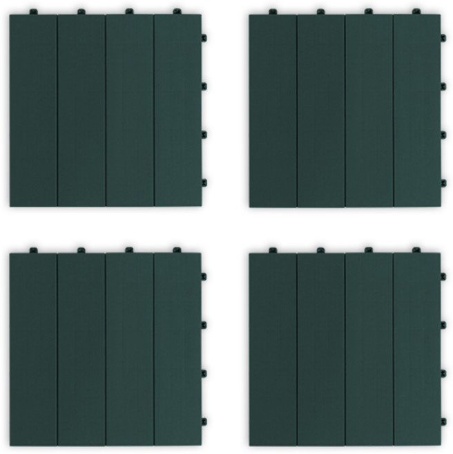 바이홈 분리형 데크타일 바닥재, 다크그린, 4개